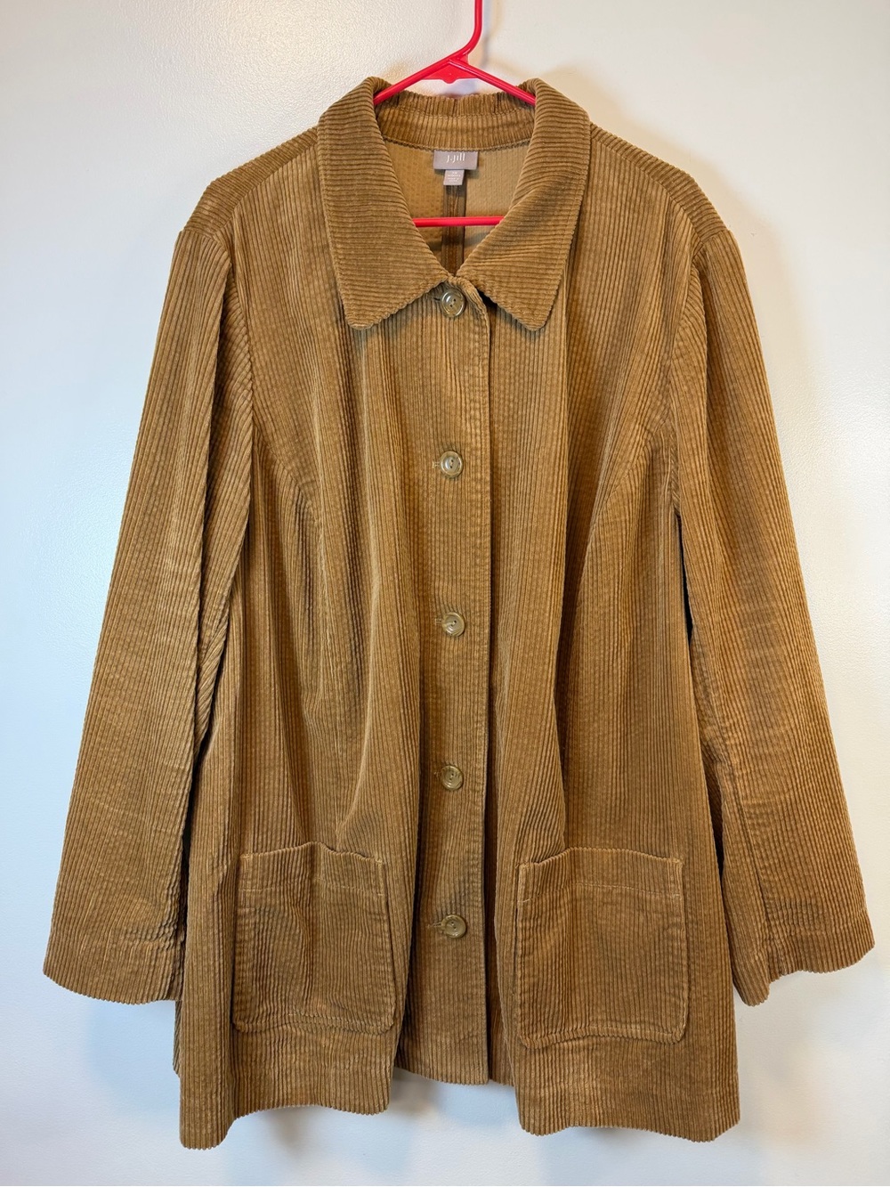 J. Jill Corduroy Button-Front Jacket Camel Color Mid Thigh Length Women’s 3X - Picture 2 of 10
